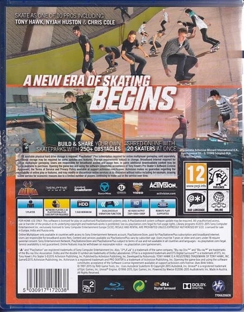 Tony Hawks Pro Skater 5 - PS4 (B Grade) (Genbrug)